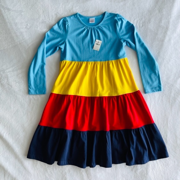 Hanna Anderson Girls Colorblock dress size 130 - Picture 2 of 2